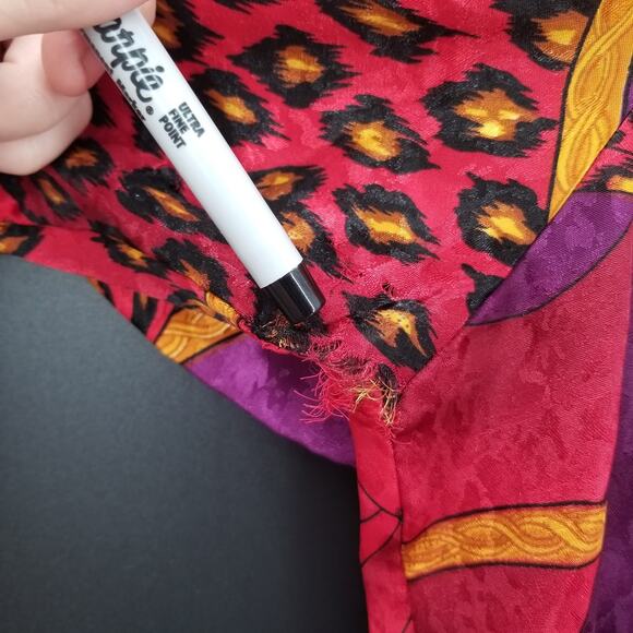 Laura Jayne Wild Funky Polyester Vintage Top Blouse animal print geometric sz 14 - Picture 8 of 8